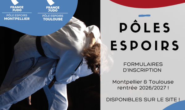 Ouverture des inscriptions – Pôles Espoirs de Toulouse et Montpellier – Saison 2026/2027